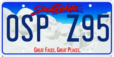 SD license plate 0SPZ95