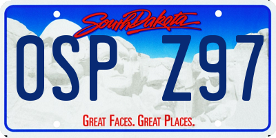 SD license plate 0SPZ97