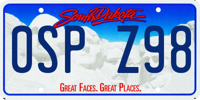 SD license plate 0SPZ98