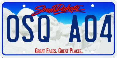 SD license plate 0SQA04