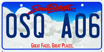 SD license plate 0SQA06