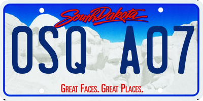 SD license plate 0SQA07