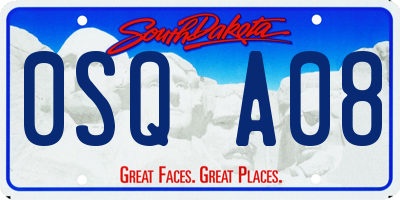 SD license plate 0SQA08