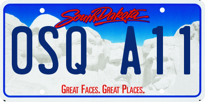SD license plate 0SQA11
