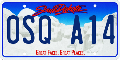 SD license plate 0SQA14