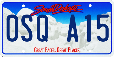 SD license plate 0SQA15