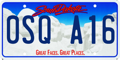 SD license plate 0SQA16