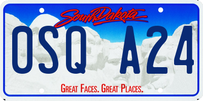 SD license plate 0SQA24