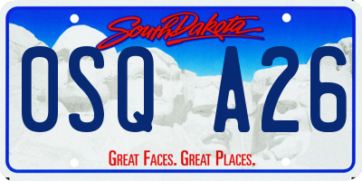 SD license plate 0SQA26