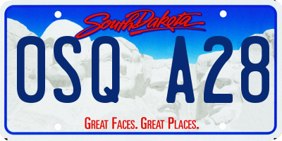 SD license plate 0SQA28