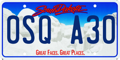 SD license plate 0SQA30