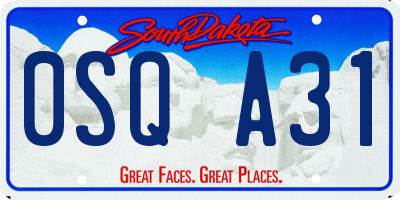 SD license plate 0SQA31