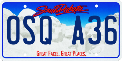 SD license plate 0SQA36