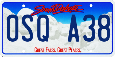 SD license plate 0SQA38