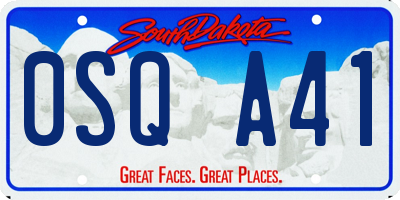 SD license plate 0SQA41