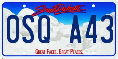 SD license plate 0SQA43