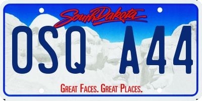 SD license plate 0SQA44