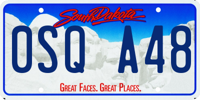 SD license plate 0SQA48
