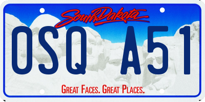 SD license plate 0SQA51