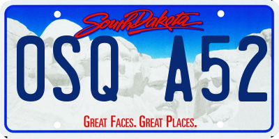SD license plate 0SQA52