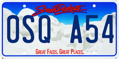 SD license plate 0SQA54