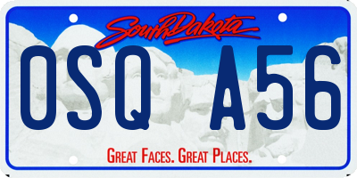 SD license plate 0SQA56