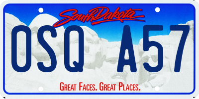 SD license plate 0SQA57