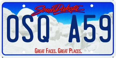 SD license plate 0SQA59