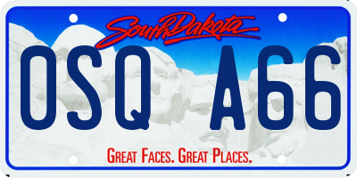 SD license plate 0SQA66