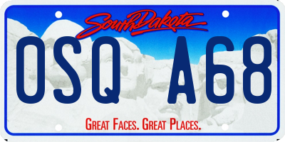 SD license plate 0SQA68