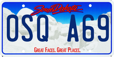 SD license plate 0SQA69