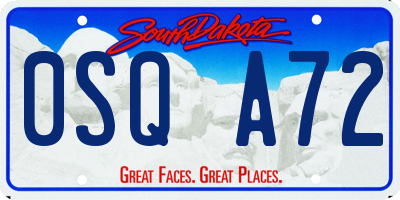 SD license plate 0SQA72