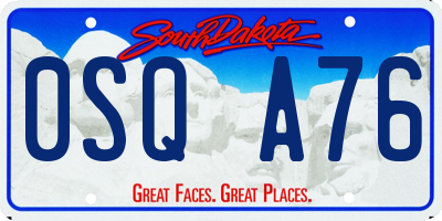 SD license plate 0SQA76