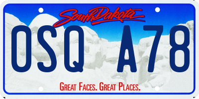 SD license plate 0SQA78