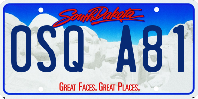 SD license plate 0SQA81
