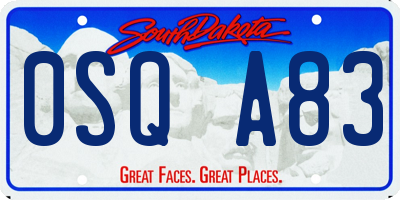SD license plate 0SQA83