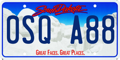 SD license plate 0SQA88