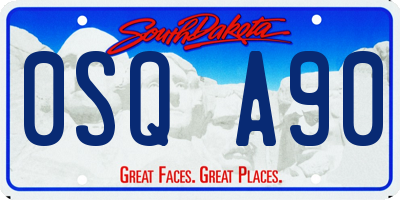 SD license plate 0SQA90