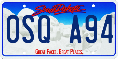 SD license plate 0SQA94