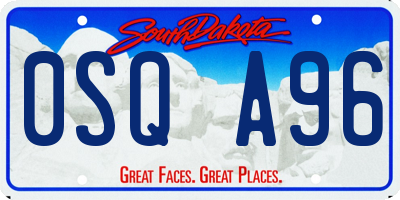 SD license plate 0SQA96