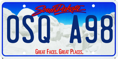 SD license plate 0SQA98