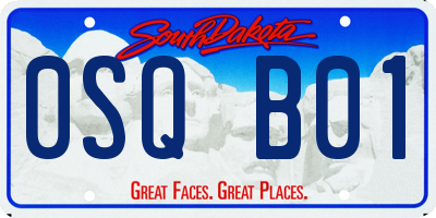 SD license plate 0SQB01