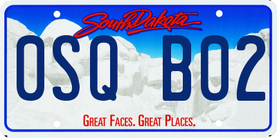 SD license plate 0SQB02