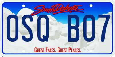 SD license plate 0SQB07