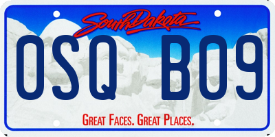 SD license plate 0SQB09