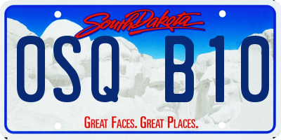 SD license plate 0SQB10