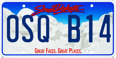 SD license plate 0SQB14
