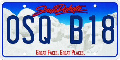 SD license plate 0SQB18