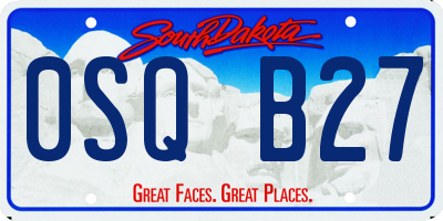 SD license plate 0SQB27