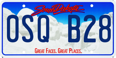 SD license plate 0SQB28